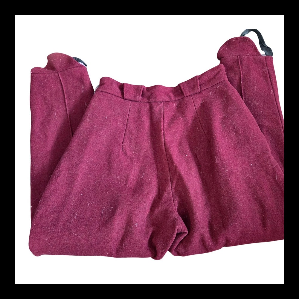Vintage Burgundy Wool hunting Waisted  Pants 1940s handmade  props movie